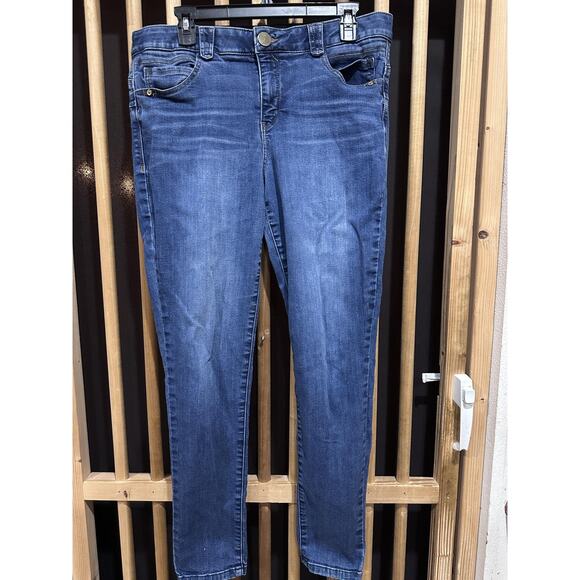 Democracy Jeans Womens 14 Blue Ab Solution Skinny Stretch Denim Mid Rise Ankle - Picture 1 of 7